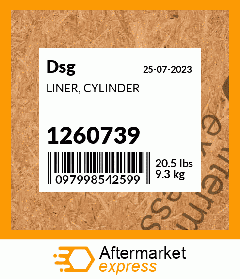 Spare part 1260739 + LINER, CYLINDER