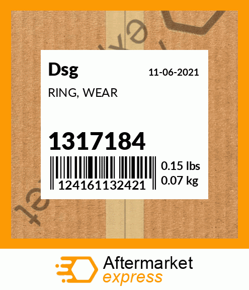 Spare part 1317184 + RING, WEAR