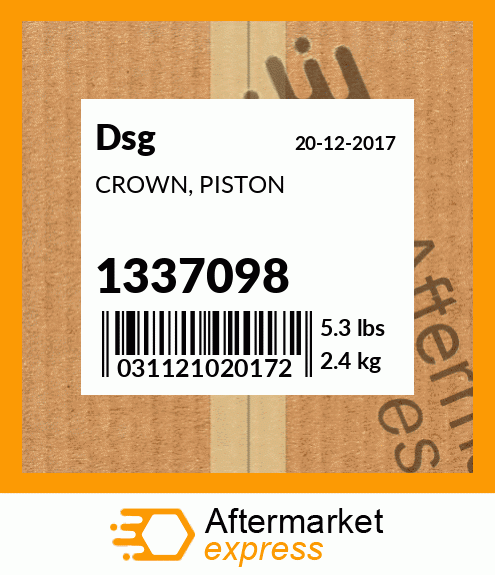 Spare part 1337098 + CROWN, PISTON