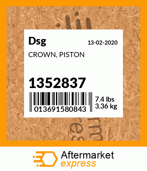 Spare part 1352837 + CROWN, PISTON