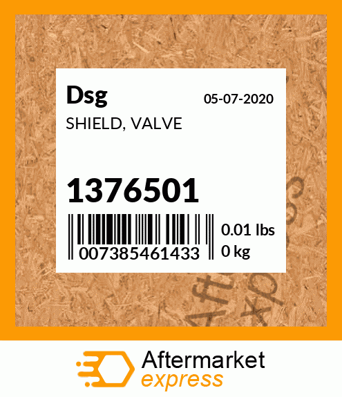 Spare part 1376501 + SHIELD, VALVE