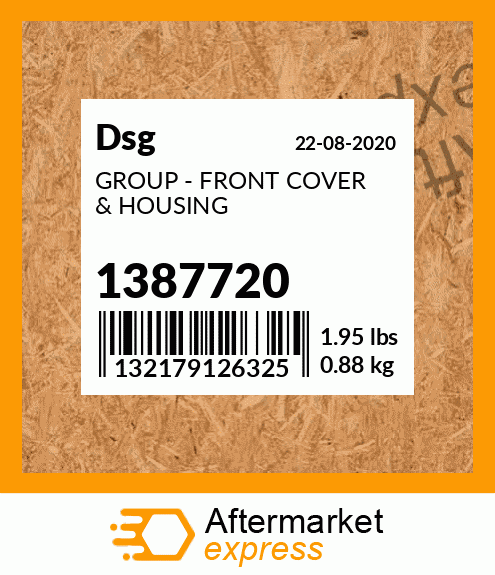 Spare part 1387720 + GROUP - FRONT COVER & HOUSING