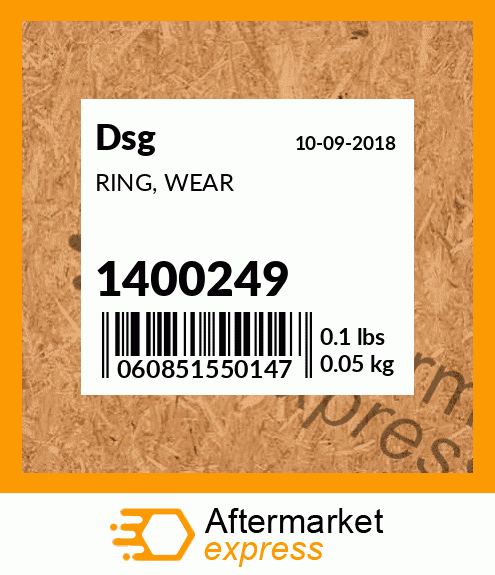 Spare part 1400249 + RING, WEAR