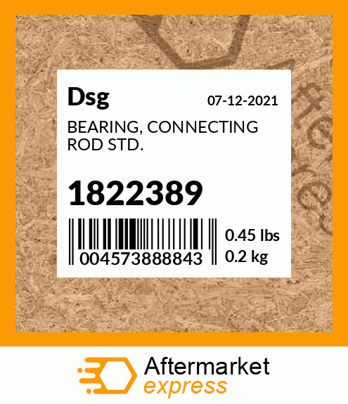 Spare part 1822389 + BEARING, CONNECTING ROD STD.