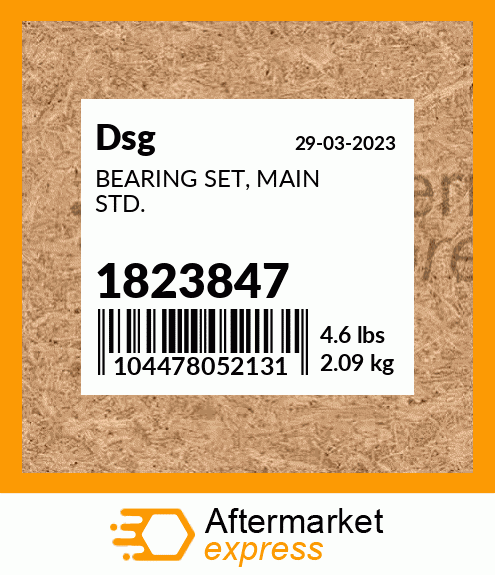 Spare part 1823847 + BEARING SET, MAIN STD.