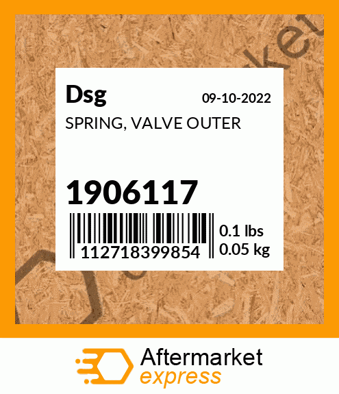 Spare part 1906117 + SPRING, VALVE OUTER