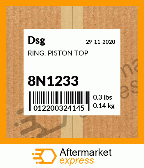 Spare part 8N1233 + RING, PISTON TOP