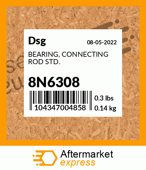 Spare part 8N6308 + BEARING, CONNECTING ROD STD.