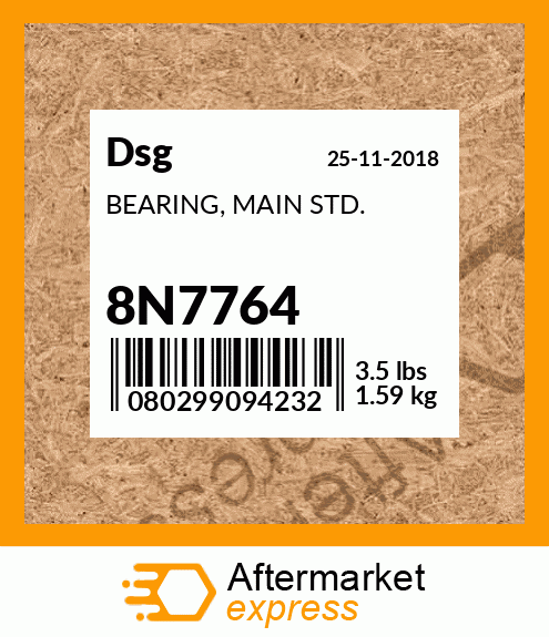 Spare part 8N7764 + BEARING, MAIN STD.