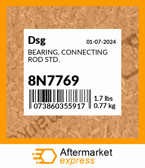 Spare part 8N7769 + BEARING, CONNECTING ROD STD.