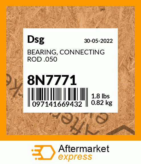 Spare part 8N7771 + BEARING, CONNECTING ROD .050