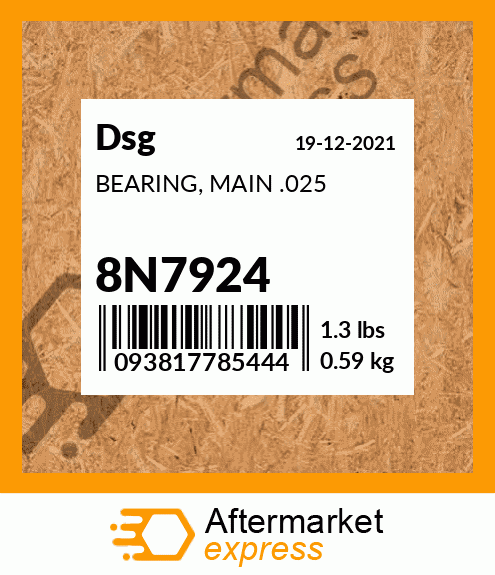 Spare part 8N7924 + BEARING, MAIN .025