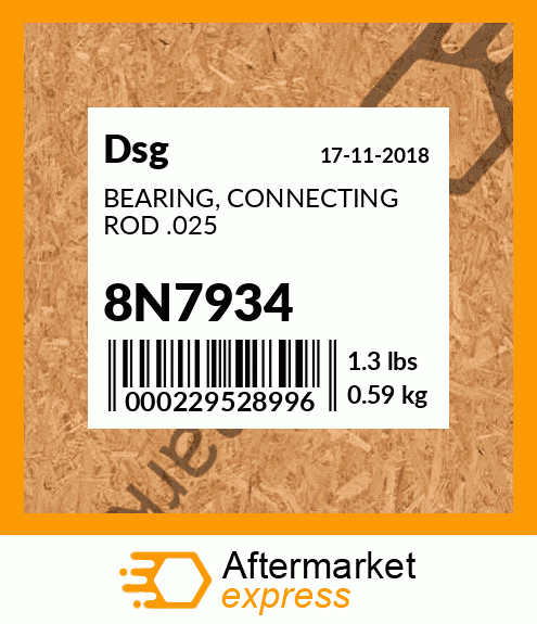 Spare part 8N7934 + BEARING, CONNECTING ROD .025