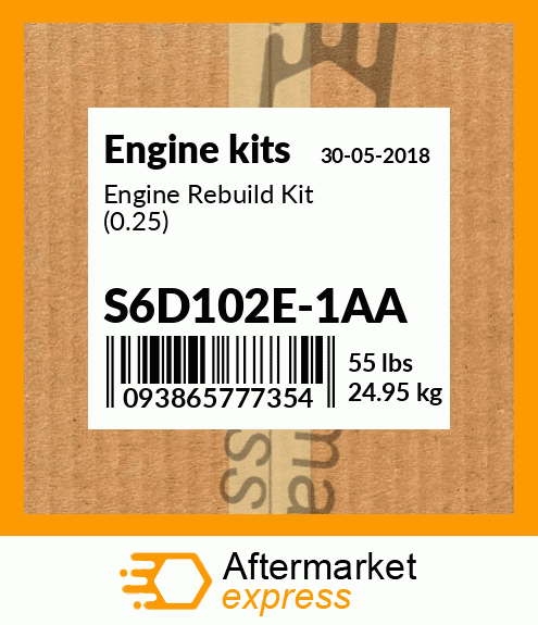 Spare part S6D102E-1AA + Engine Rebuild Kit (0.25)