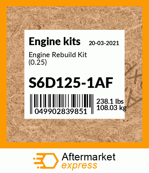 Spare part S6D125-1AF + Engine Rebuild Kit (0.25)