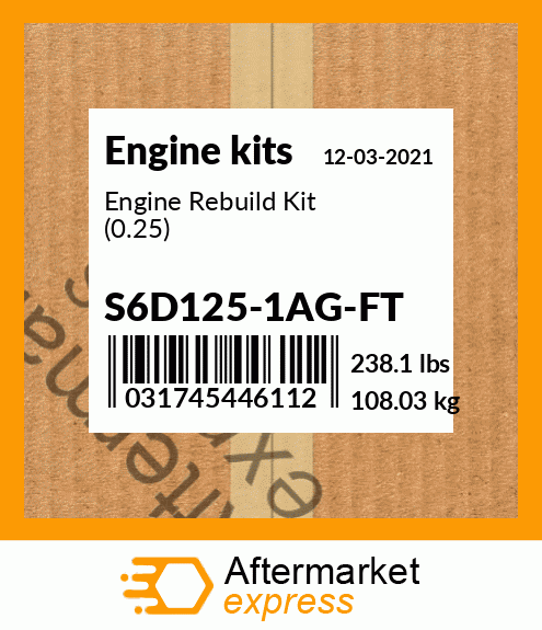 Spare part S6D125-1AG-FT + Engine Rebuild Kit (0.25)