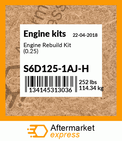 Spare part S6D125-1AJ-H + Engine Rebuild Kit (0.25)