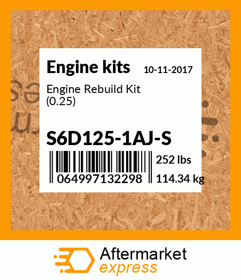 Spare part S6D125-1AJ-S + Engine Rebuild Kit (0.25)