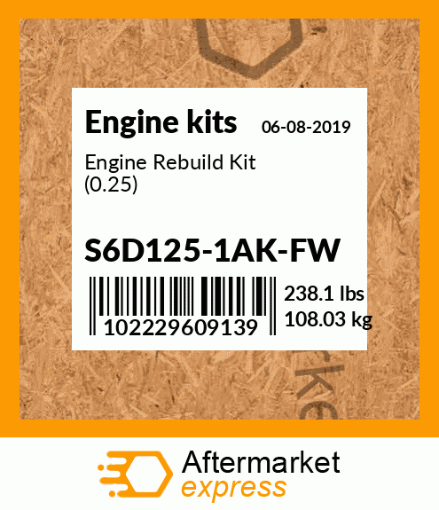 Spare part S6D125-1AK-FW + Engine Rebuild Kit (0.25)