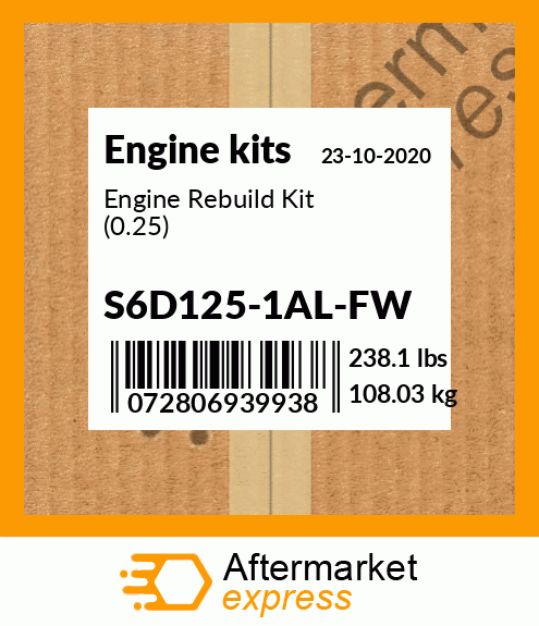 Spare part S6D125-1AL-FW + Engine Rebuild Kit (0.25)