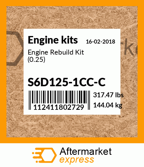 Spare part S6D125-1CC-C + Engine Rebuild Kit (0.25)