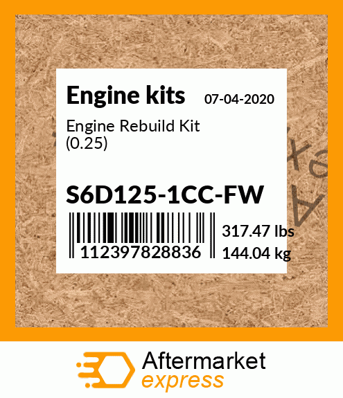 Spare part S6D125-1CC-FW + Engine Rebuild Kit (0.25)