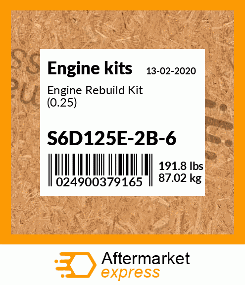 Spare part S6D125E-2B-6 + Engine Rebuild Kit (0.25)