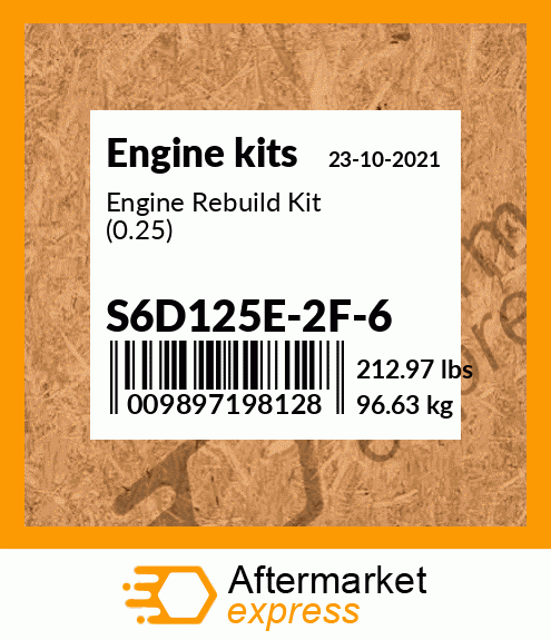 Spare part S6D125E-2F-6 + Engine Rebuild Kit (0.25)