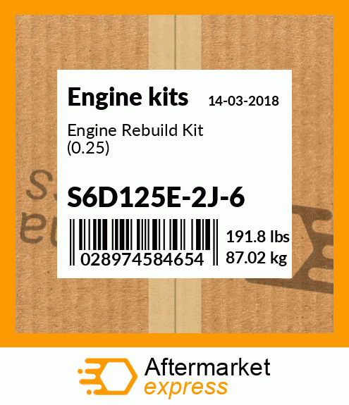 Spare part S6D125E-2J-6 + Engine Rebuild Kit (0.25)