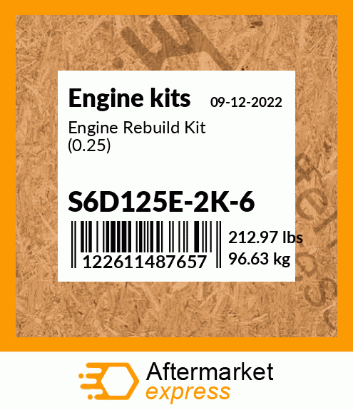 Spare part S6D125E-2K-6 + Engine Rebuild Kit (0.25)