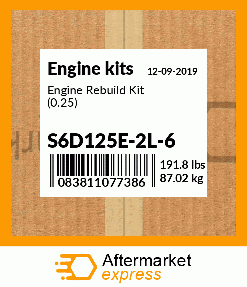 Spare part S6D125E-2L-6 + Engine Rebuild Kit (0.25)