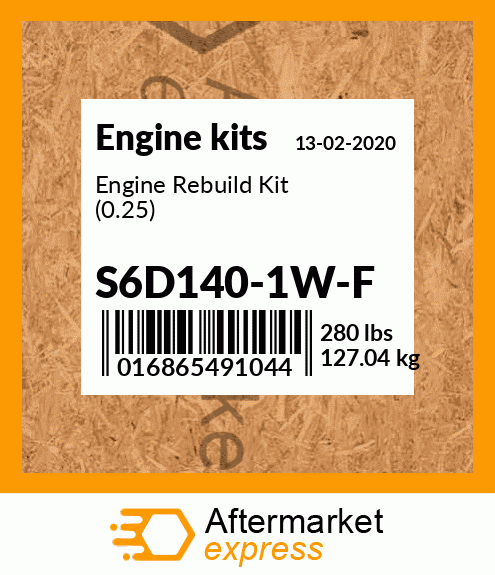 Spare part S6D140-1W-F + Engine Rebuild Kit (0.25)