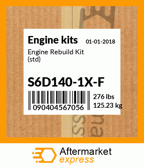 Spare part S6D140-1X-F + Engine Rebuild Kit (std)