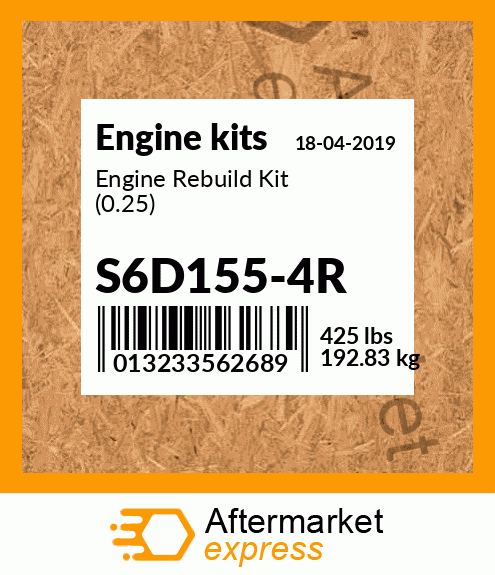 Spare part S6D155-4-R + Engine Rebuild Kit (0.25)