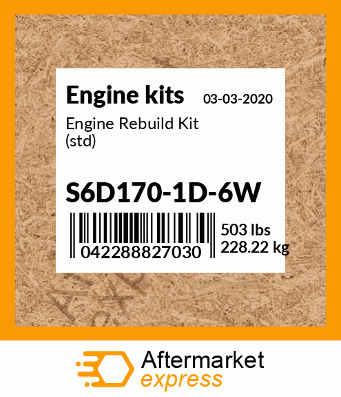 Spare part S6D170-1D-6W + Engine Rebuild Kit (std)