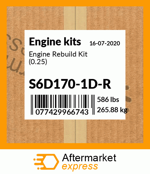 Spare part S6D170-1D-R + Engine Rebuild Kit (0.25)