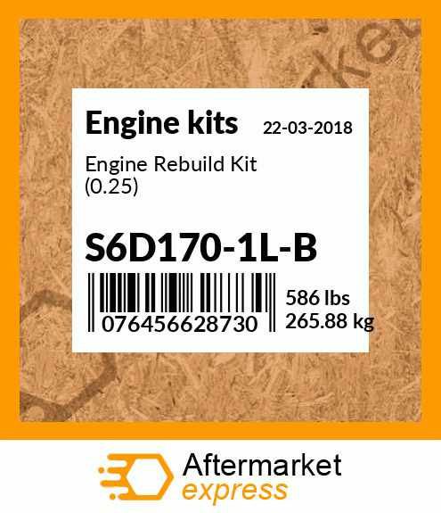 Spare part S6D170-1L-B + Engine Rebuild Kit (0.25)