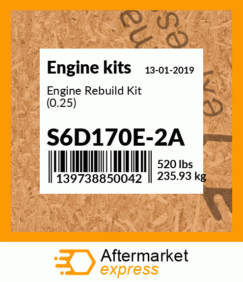 Spare part S6D170E-2A + Engine Rebuild Kit (0.25)