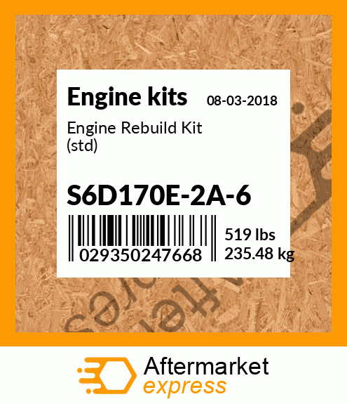 Spare part S6D170E-2A-6 + Engine Rebuild Kit (std)