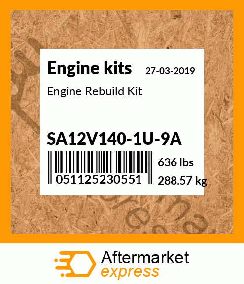 Spare part SA12V140-1U-9A + Engine Rebuild Kit