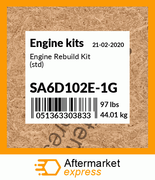 Spare part SA6D102E-1G + Engine Rebuild Kit (std)