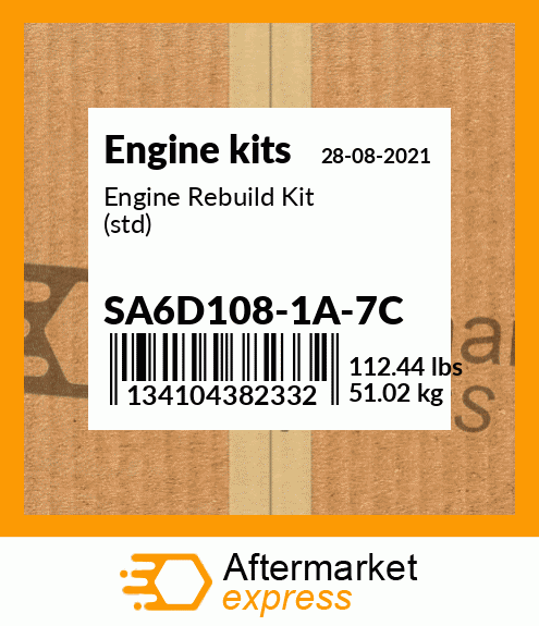 Spare part SA6D108-1A-7C + Engine Rebuild Kit (std)