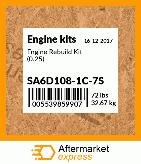 Spare part SA6D108-1C-7S + Engine Rebuild Kit (0.25)