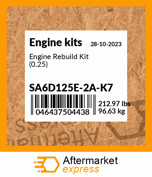 Spare part SA6D125E-2A-K7 + Engine Rebuild Kit (0.25)