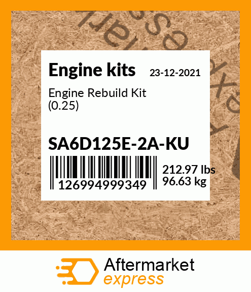 Spare part SA6D125E-2A-KU + Engine Rebuild Kit (0.25)