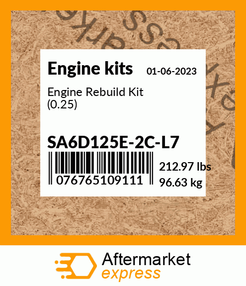 Spare part SA6D125E-2C-L7 + Engine Rebuild Kit (0.25)