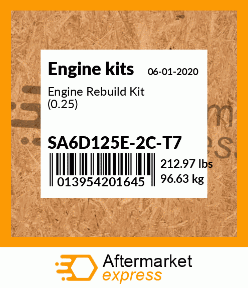 Spare part SA6D125E-2C-T7 + Engine Rebuild Kit (0.25)