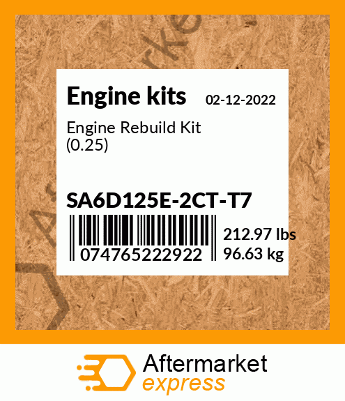 Spare part SA6D125E-2CT-T7 + Engine Rebuild Kit (0.25)