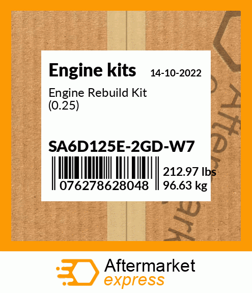 Spare part SA6D125E-2GD-W7 + Engine Rebuild Kit (0.25)