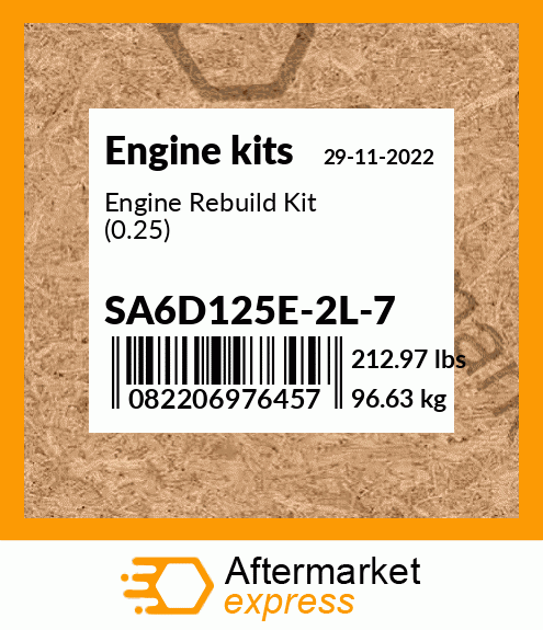 Spare part SA6D125E-2L-7 + Engine Rebuild Kit (0.25)